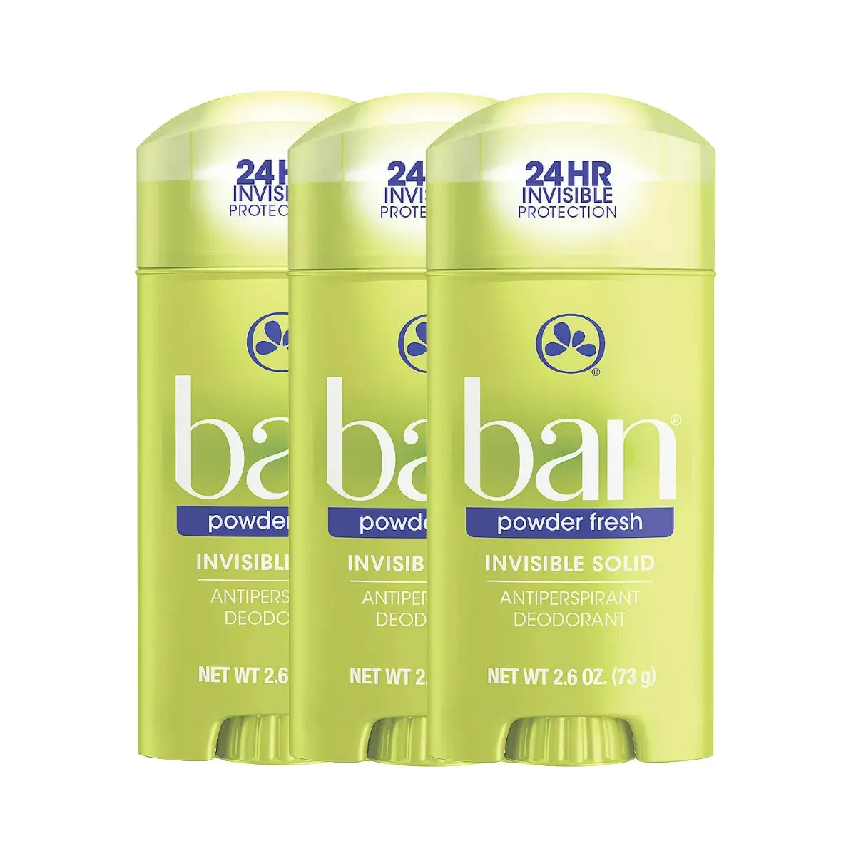 Kit Desodorante Antitranspirante Twist Stick Barra Ban Powder Fresh 24h 73g 3 unidades